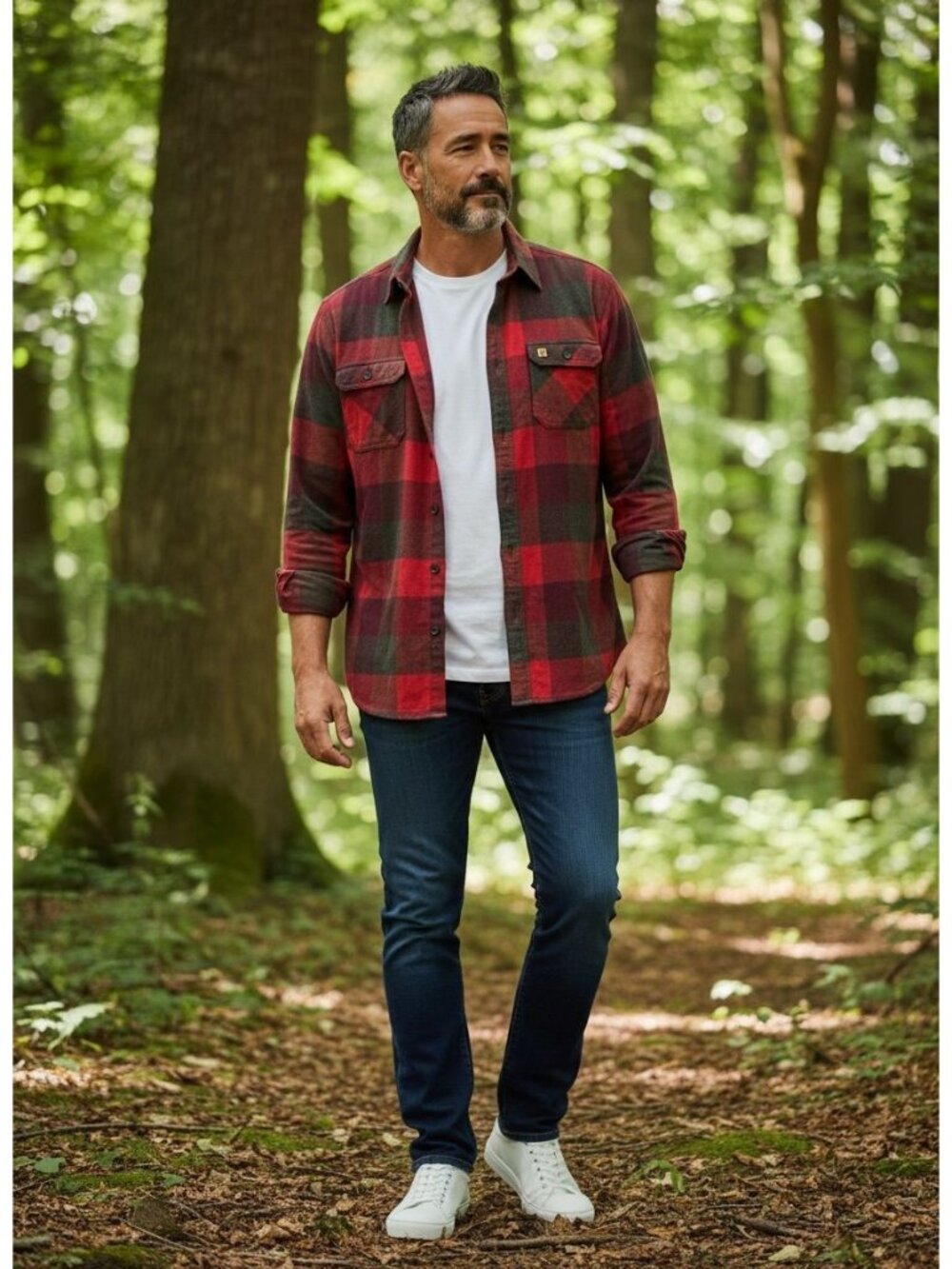 Coleman Mens Red & Black Buffalo Plaid Flannel Shirt Button-Up Size Large Cotton